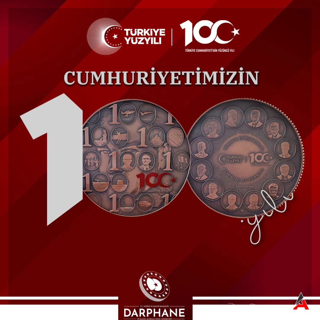 Türkiye Cumhuriyeti'nin 100. Yılına Özel 'Hatıra Para' Basıldı (1)